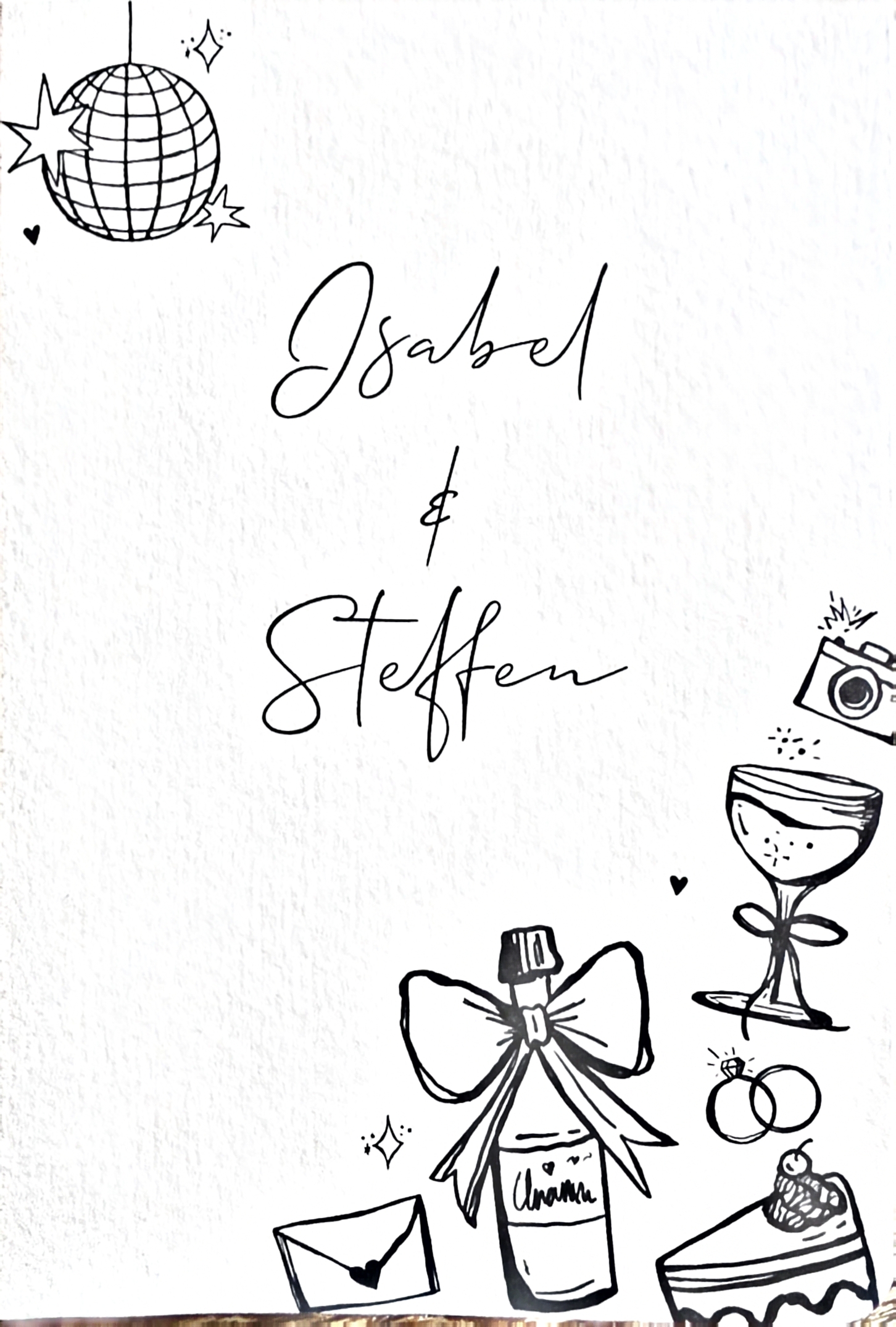 Scan der Hochzeitseinladung von Isabel und Steffen